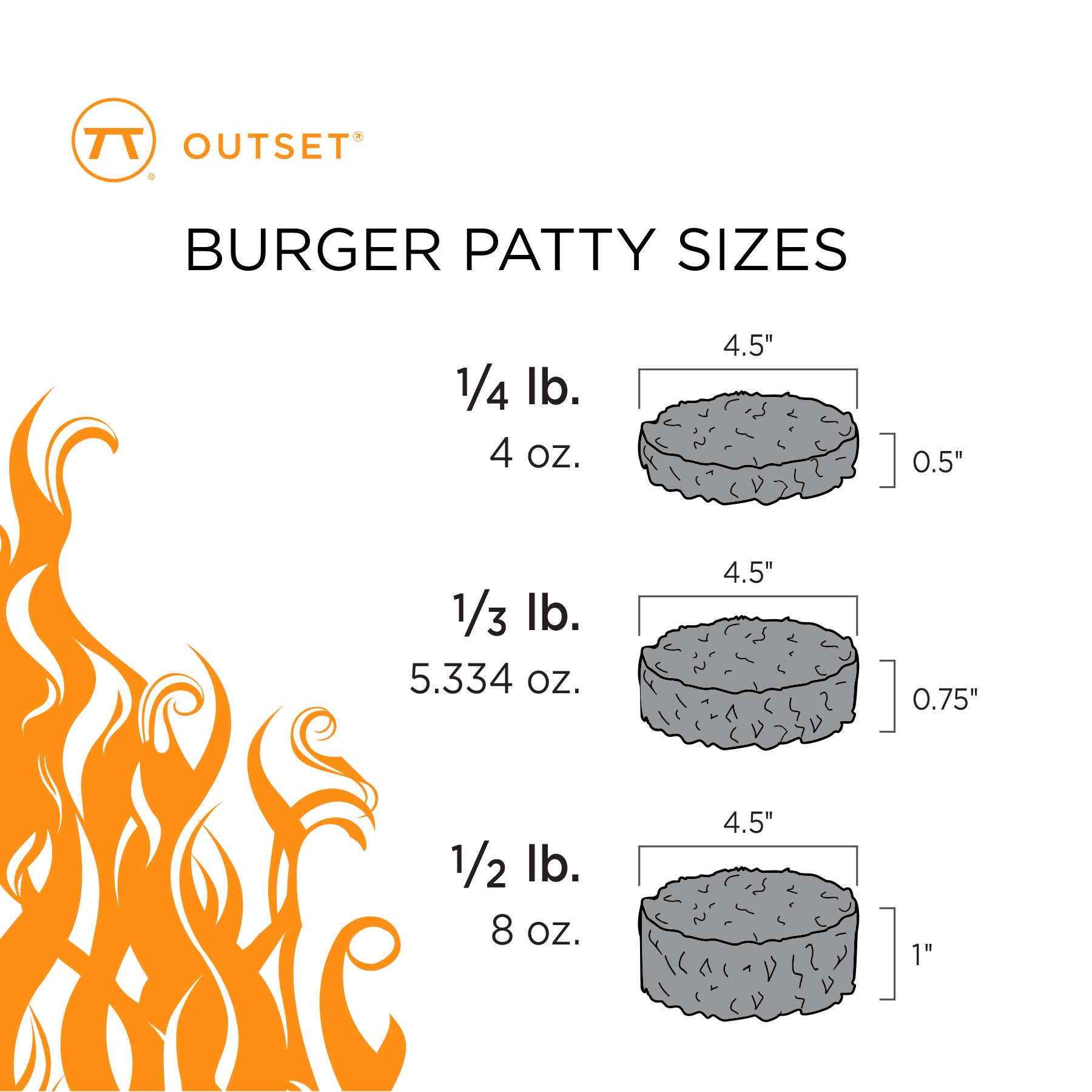 Outset Adjustable Burger Press - Stainless Steel Patty Maker for Perfect Homemade Burgers, Meatballs & Sliders - Ideal for BBQ, Grilling & Kitchen Use