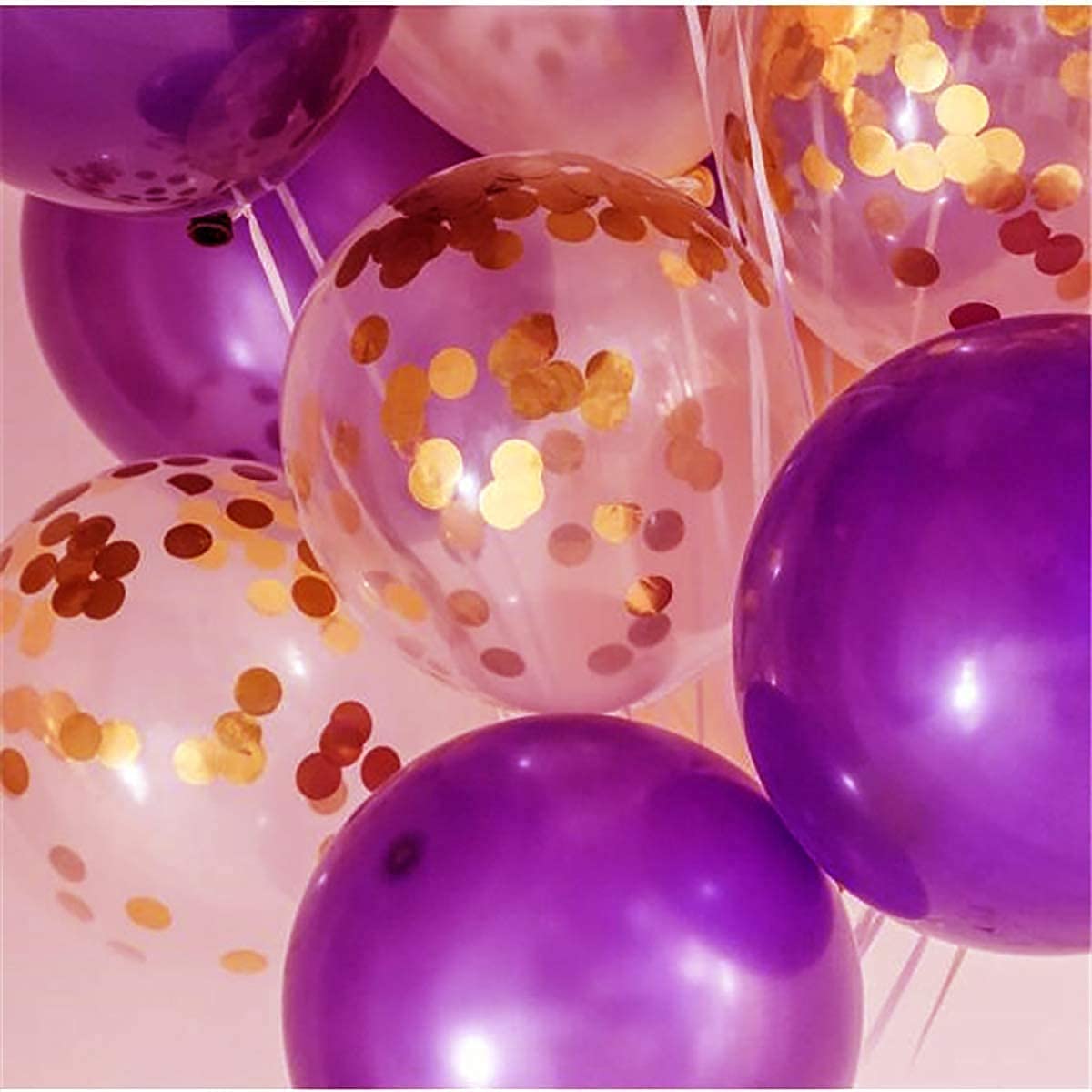 15pcs Purple Rose Gold Balloons for Birthday, Wedding & Graduation Party Decorations - Elegant Purple Gold Party Supplies for Women's Celebrations | Perfect for Indoor & Outdoor Events