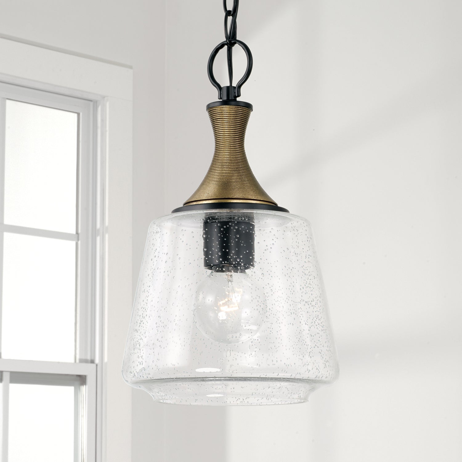 Capital Lighting Modern One Light Pendant - Sleek Hanging Fixture for Kitchen Island, Dining Room or Bedroom Lighting