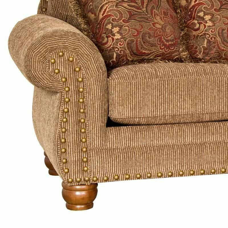 Lonewolf Brass Sofa and Loveseat 3180 - Modern Living Room Furniture Set for Home & Office Decor | Perfect for Small Spaces, Apartments and Cozy Gatherings