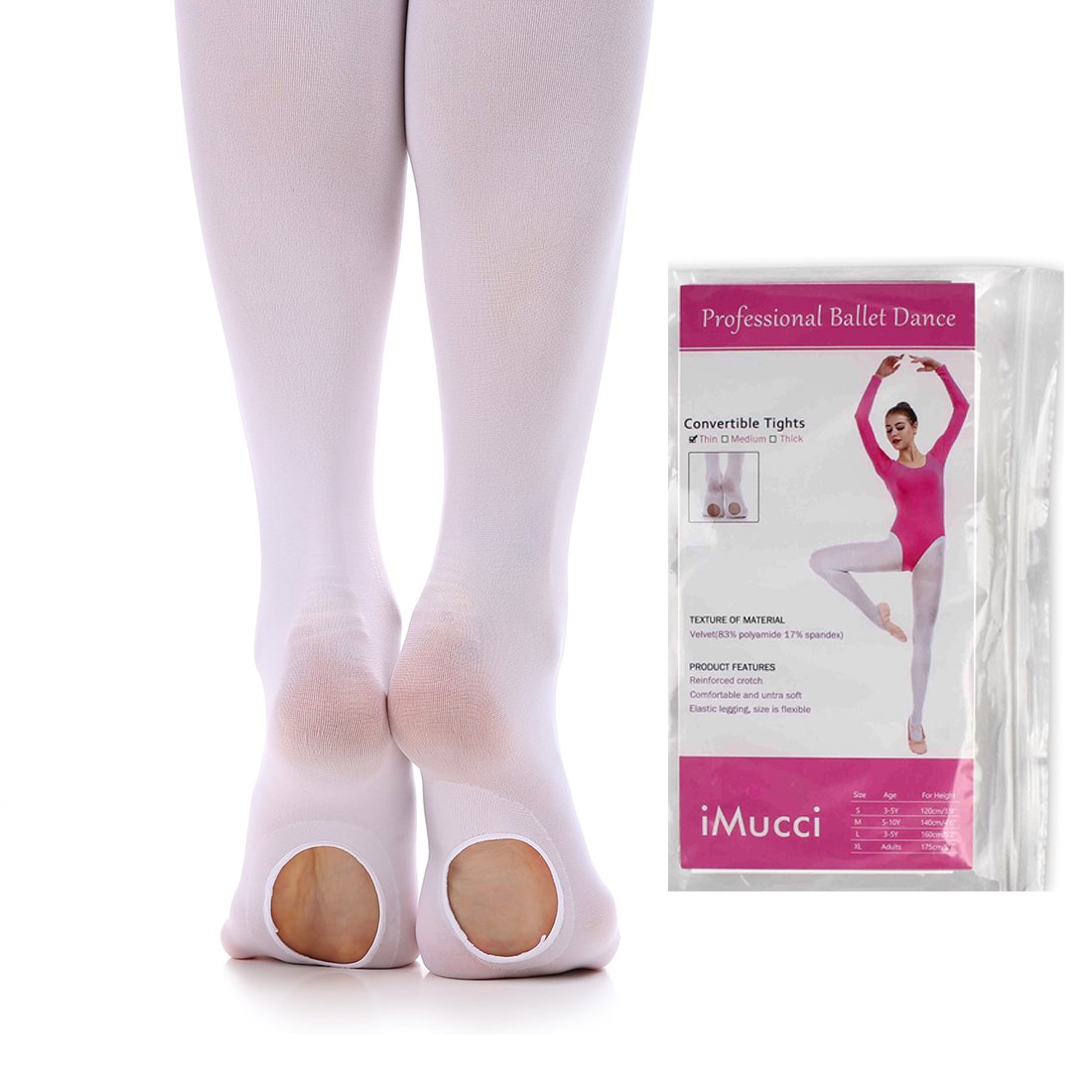 iMucci Ballet Dance Tights - Convertible Velvet Ballet Tights for Women & Girls | Perfect for Ballet Class, Dance Practice & Performance