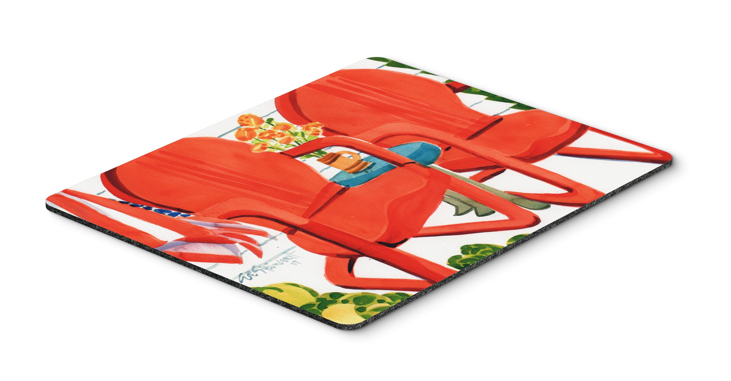 Caroline's Treasures 6140MP Large Washable Mouse Pad - Red Chairs Patio View Design for Home Office, Gaming, Computer & Laptop Use - Perfect as Hot Pad or Trivet | Durable Desk Mat for Work & Play