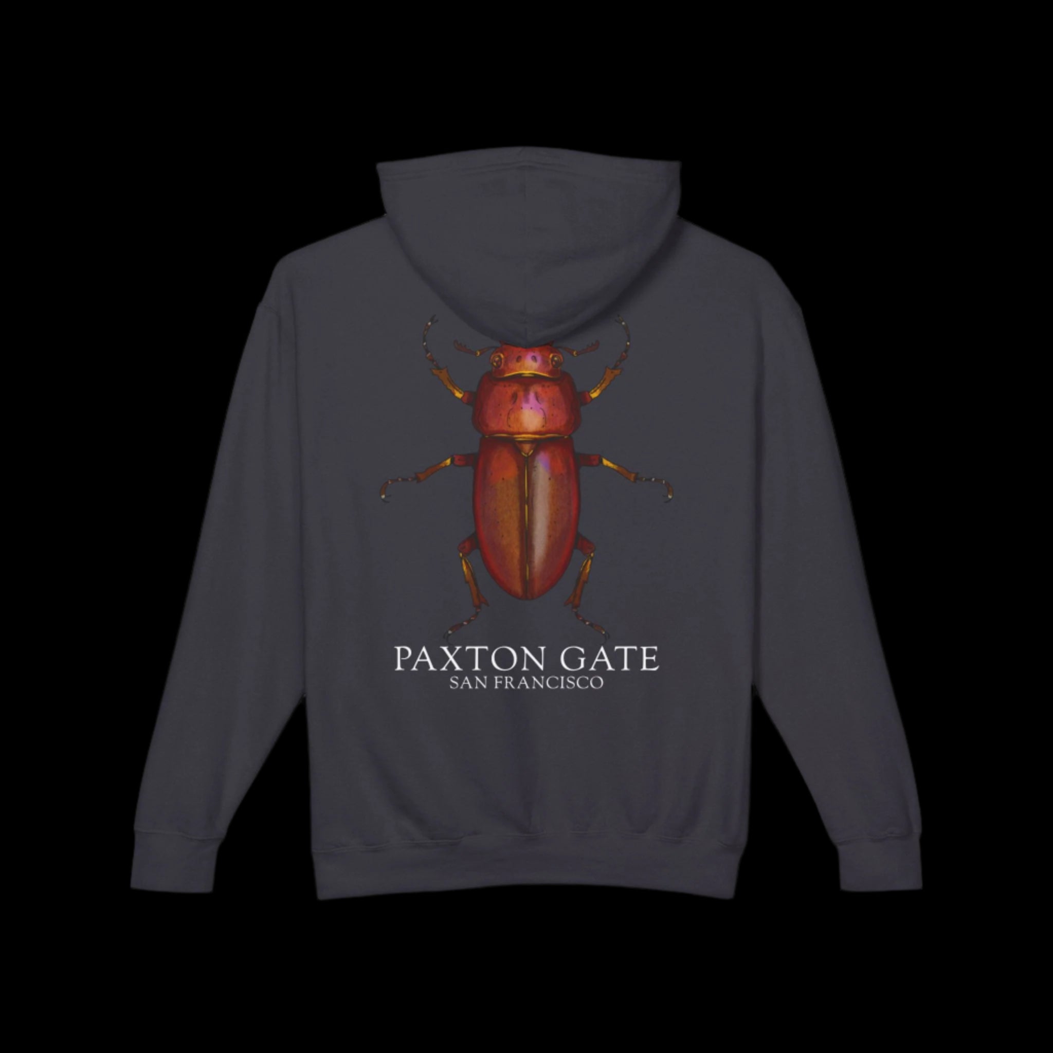 Unisex Red Stag Beetle Hoodie - Gothic Insect Print Sweatshirt by Kris Struble | Perfect for Halloween Costumes, Alternative Fashion & Nature Lovers