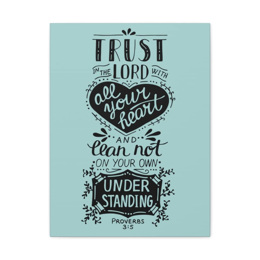 Trust in The Lord Proverbs 3:5 Christian Wall Art - Bible Verse Print Ready to Hang - Inspirational Scripture Home Decor for Living Room, Bedroom & Office - Perfect Gift for Religious Occasions