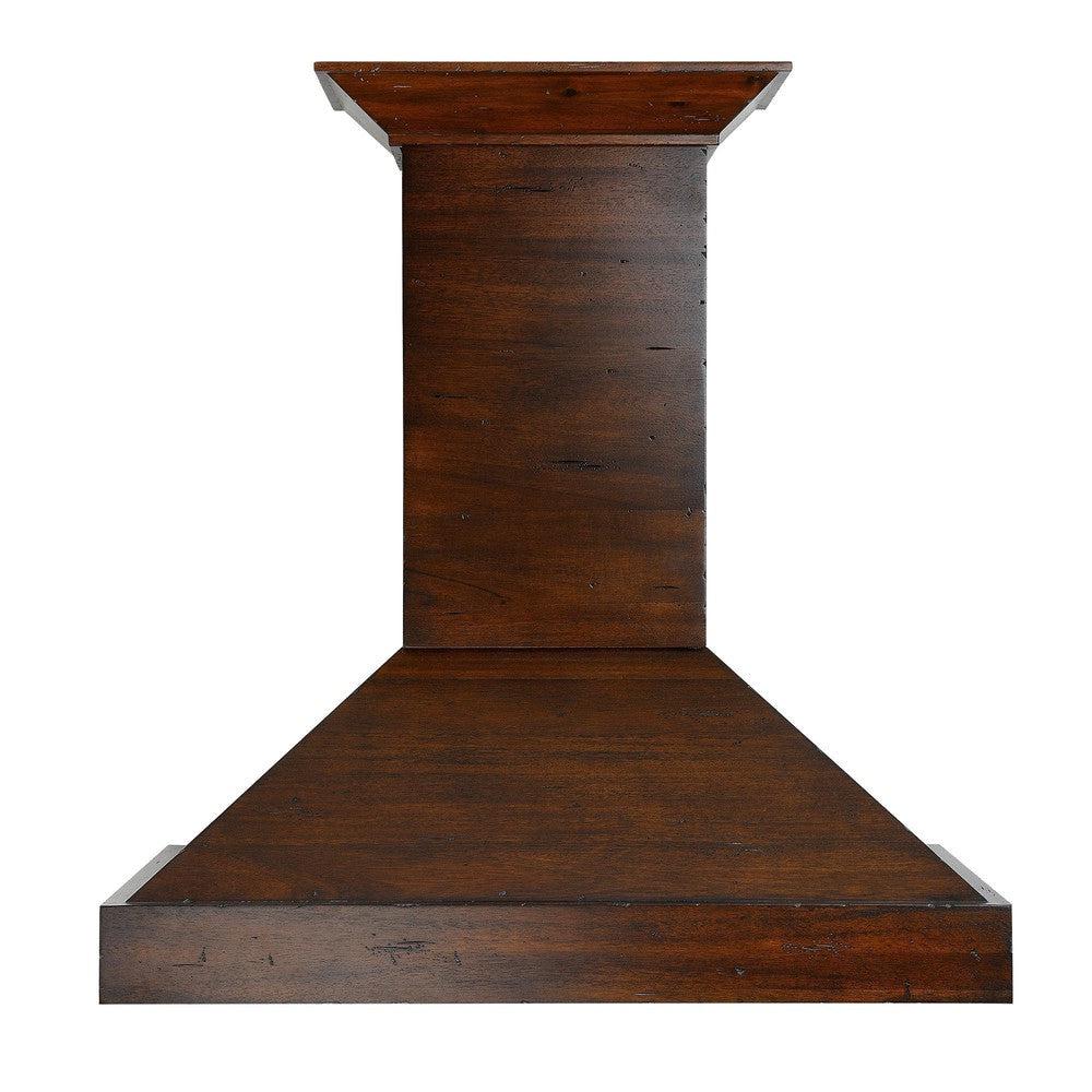 ZLINE Convertible Vent Walnut Wooden Wall Mount Range Hood - 36 Inch Stainless Steel Kitchen Exhaust Fan for Modern & Farmhouse Style Homes - Perfect for Cooking, Grilling, and Baking
