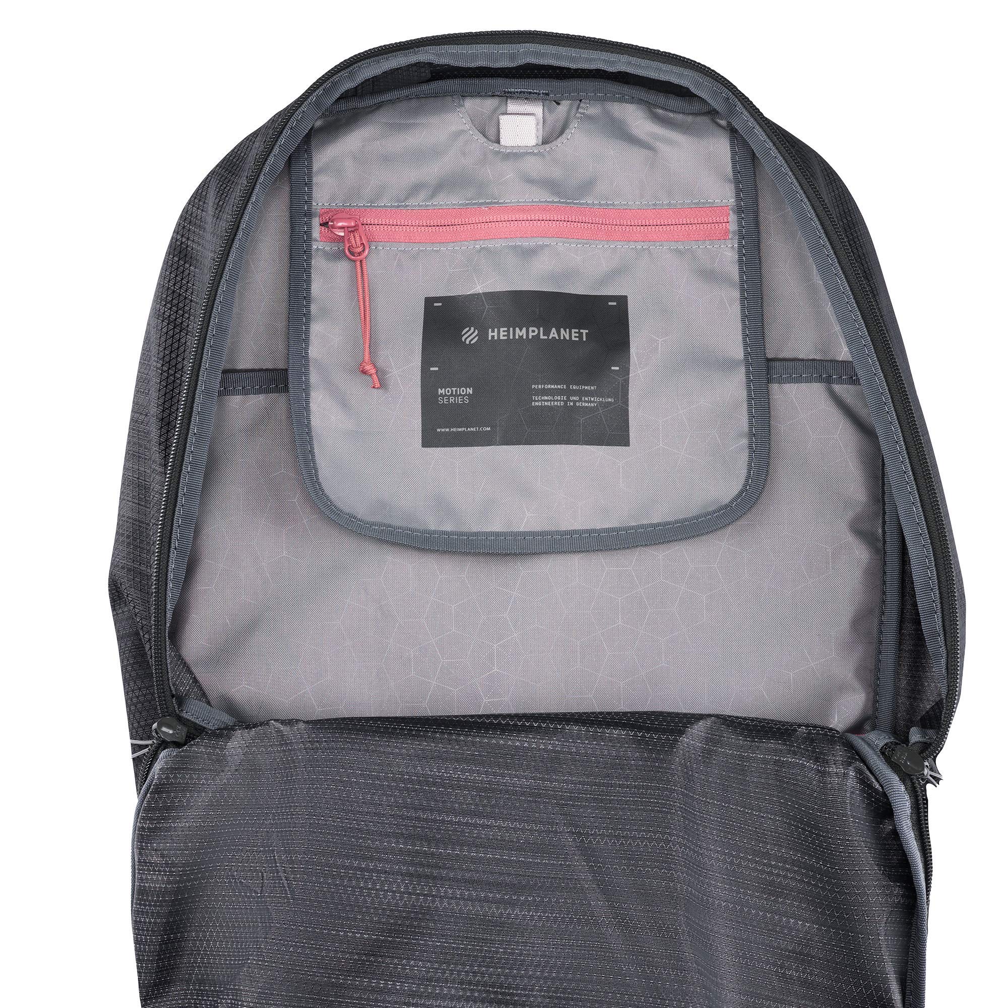 HEIMPLANET Original MOTION ARC 20L Backpack - Waterproof Hiking Backpack for Men & Women, Durable Travel Daypack with Laptop Compartment (Dark) - Perfect for Outdoor Adventures, Commuting & Daily Use