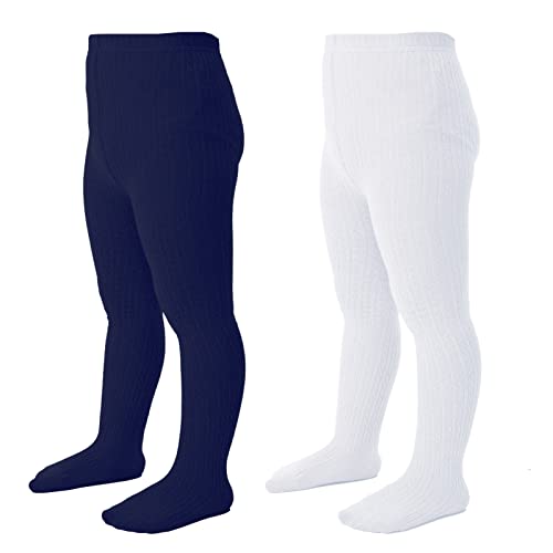 2 Pack, White+navy Blue