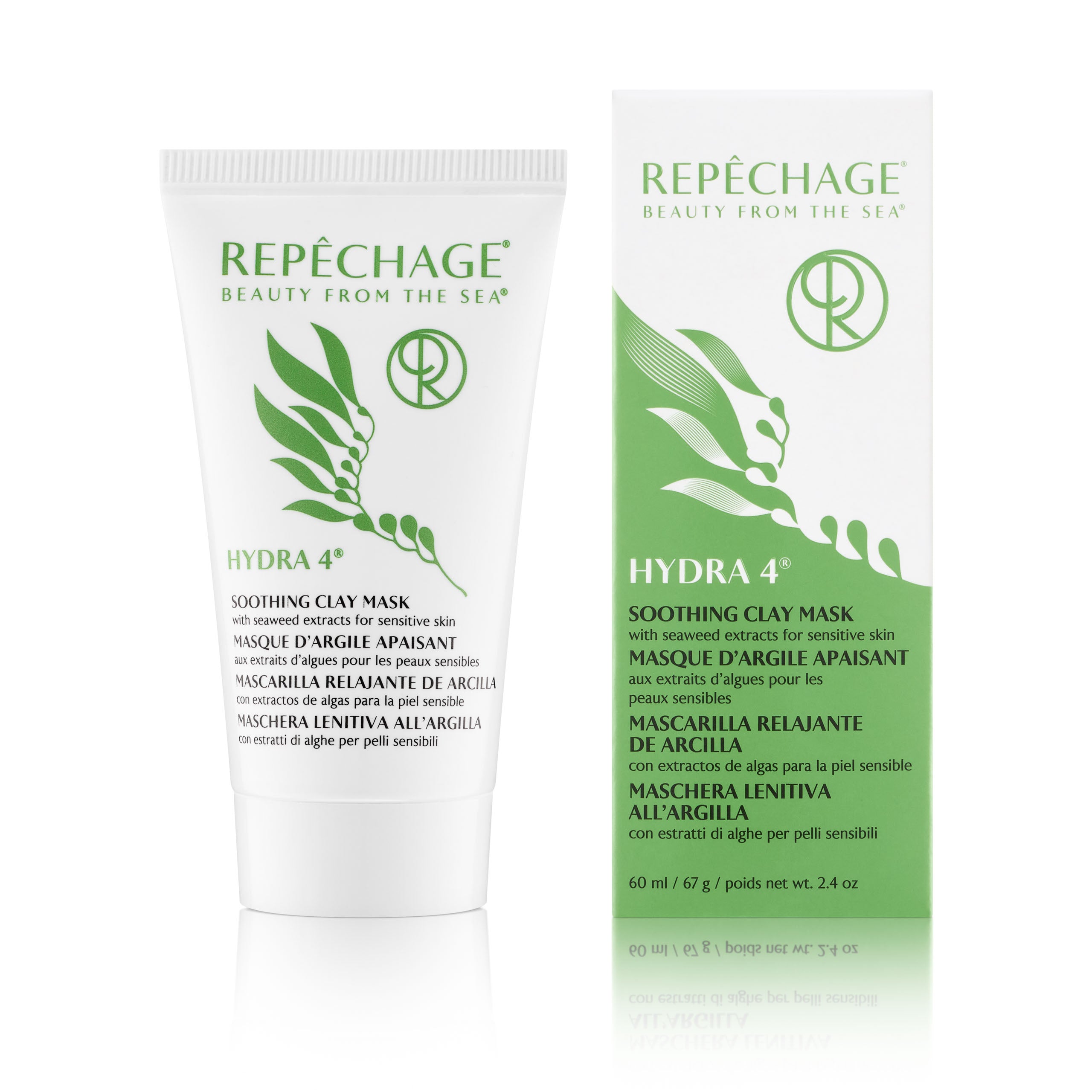 Hydra 4® Soothing Clay Mask for Face - Deep Cleansing & Hydrating Skin Care Treatment - Perfect for Acne, Blackheads & Oily Skin - Spa Quality Facial Mask for Glowing Skin at Home