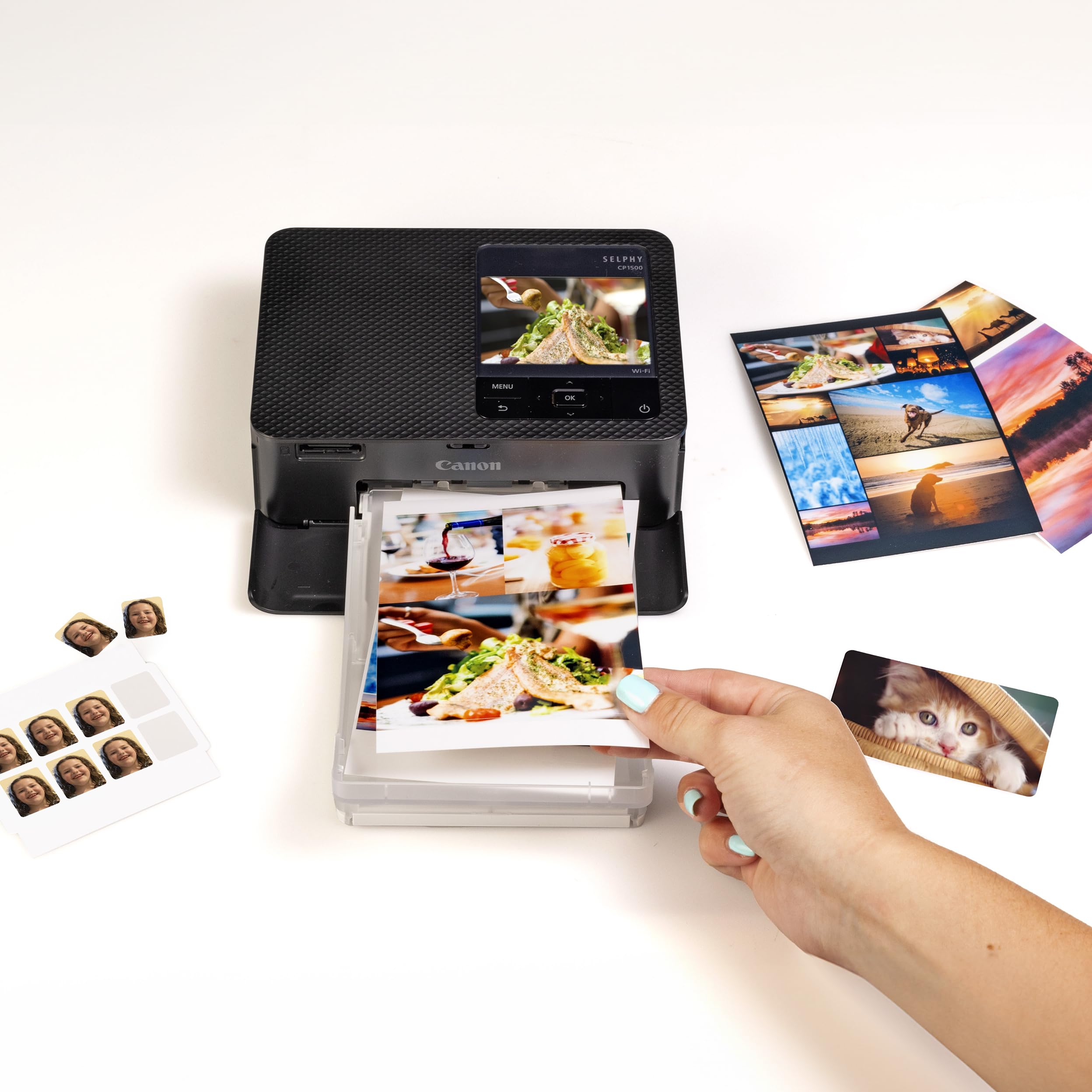 Canon SELPHY CP1500 Compact Photo Printer - Portable & Wireless Instant Photo Printer with AirPrint & Mobile Printing - Perfect for Travel, Parties & Home Photo Printing (Black)