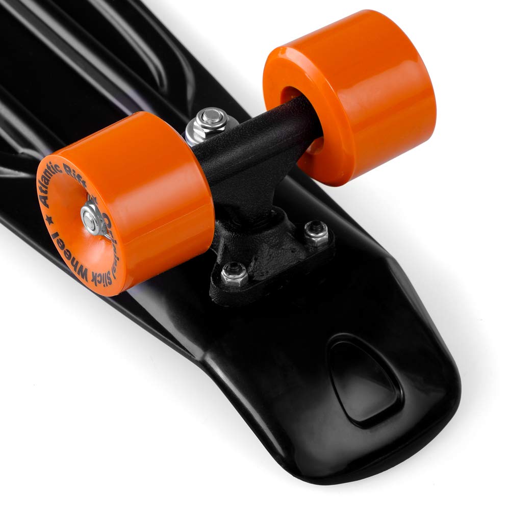 Deuba 22 Inch Mini Retro Skateboard with ABEC 7 Wheels - LED Light Option, 100kg Weight Capacity - Perfect for Commuting, Campus Cruising & Outdoor Skateboarding