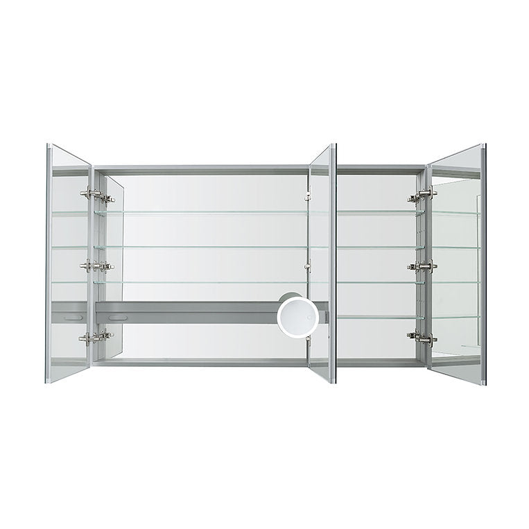 Aquadom Royale 60x30 Triple Door Medicine Cabinet - Rustproof Bathroom Mirror Storage with Adjustable Shelves for Bathroom, Bedroom & Vanity Organization
