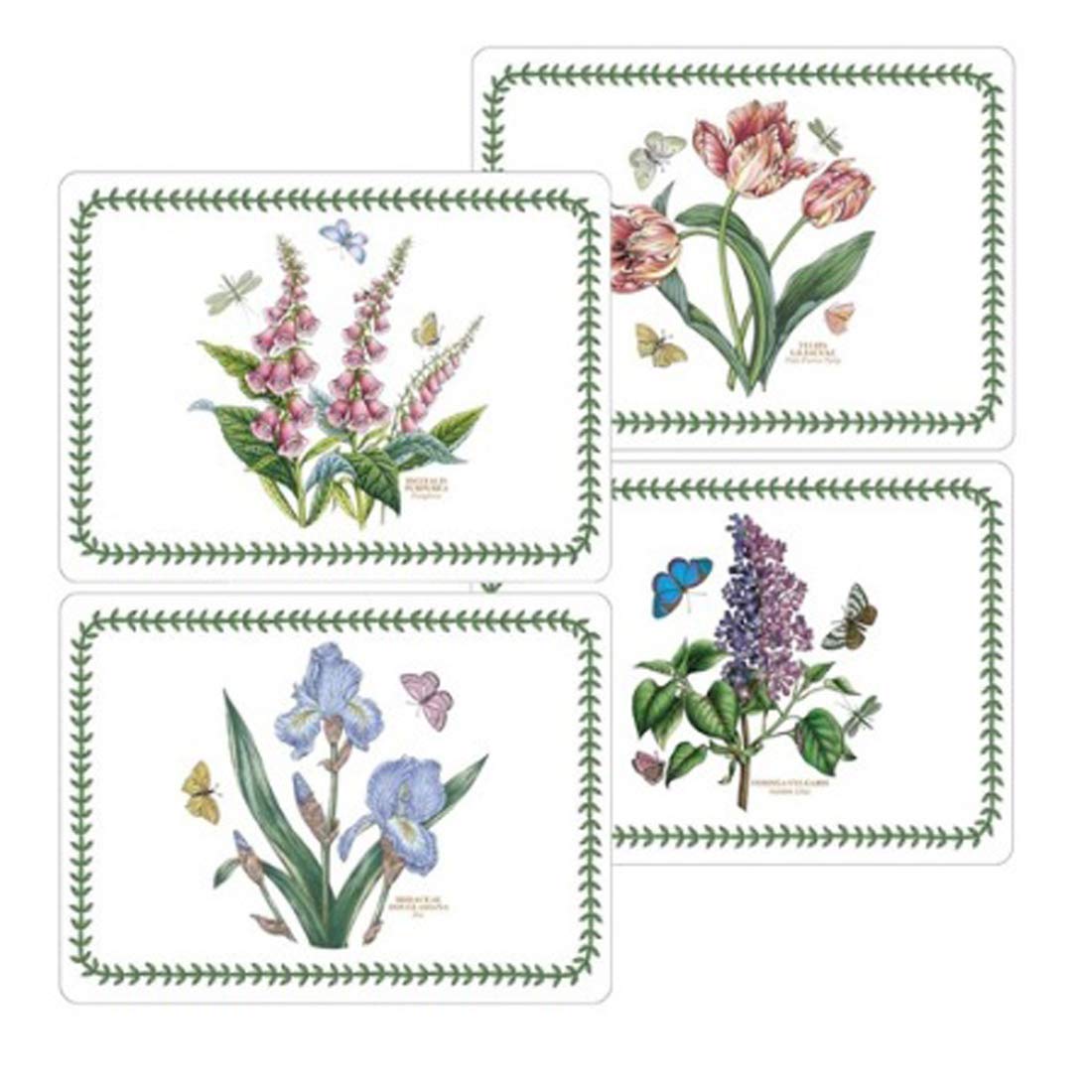 Botanic Garden Placemats Set of 4 - Waterproof Table Mats for Dining, Kitchen, and Outdoor Use - Non-Slip Rectangular Place Mats for Home Decor and Parties