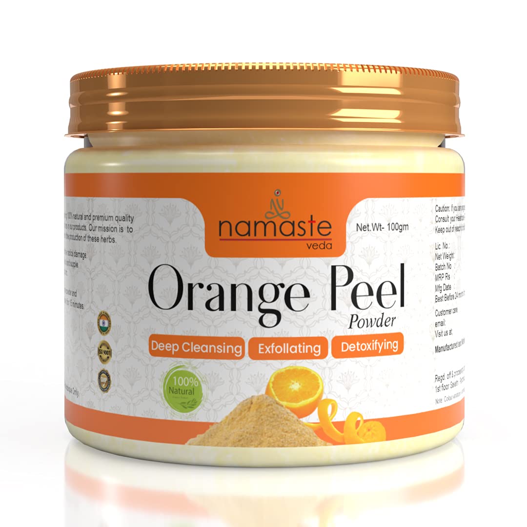 100% Natural Organic Orange Peel Powder for Glowing Skin - Oil Control, Tan Removal & Skin Brightening - Reduces Scars & Boosts Collagen - 100g - Perfect for DIY Face Masks, Skin Detox & Natural Skincare Routine