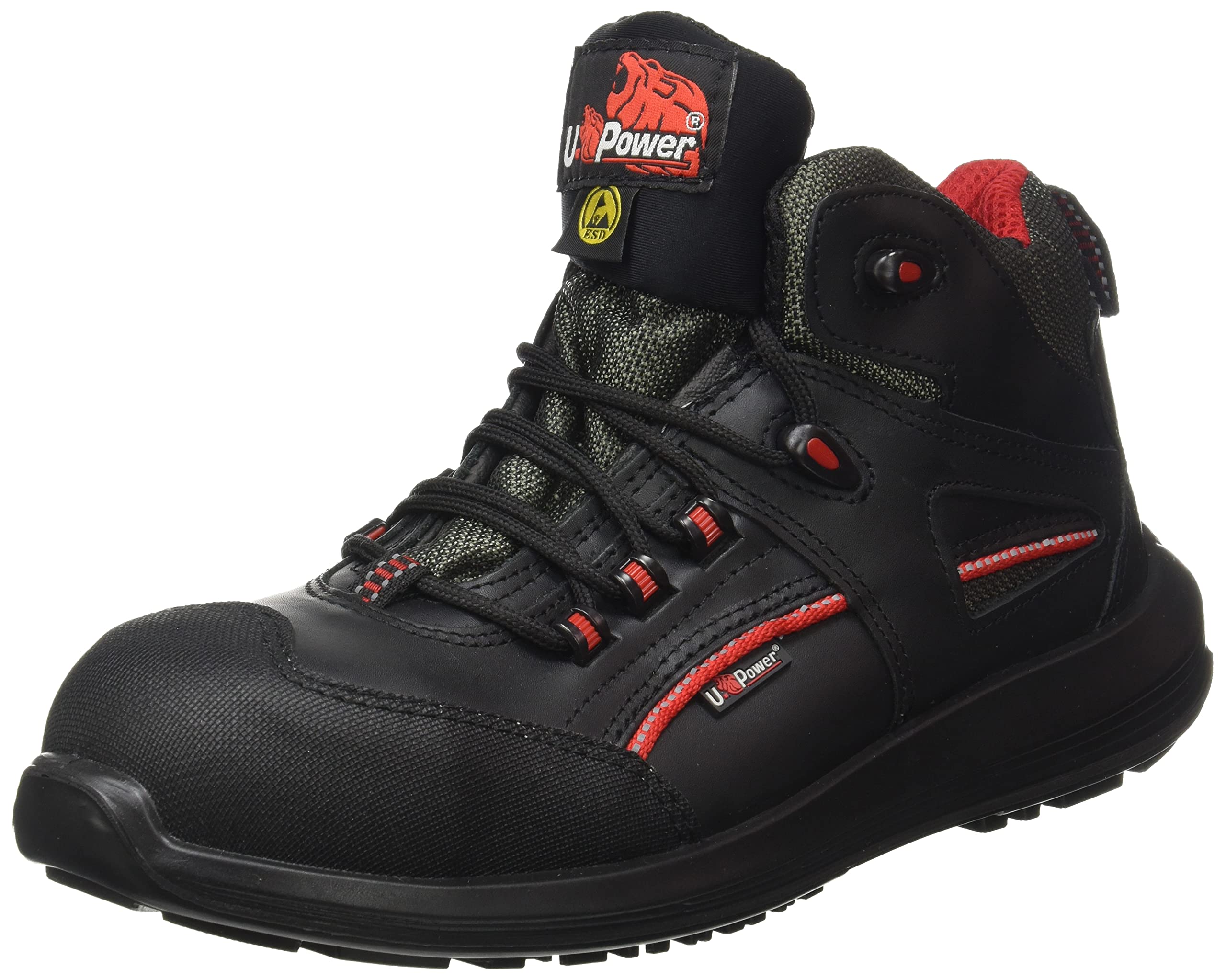Upower Men's Safety Work Shoes - Steel Toe, Slip Resistant, Comfortable for Construction & Industrial Use