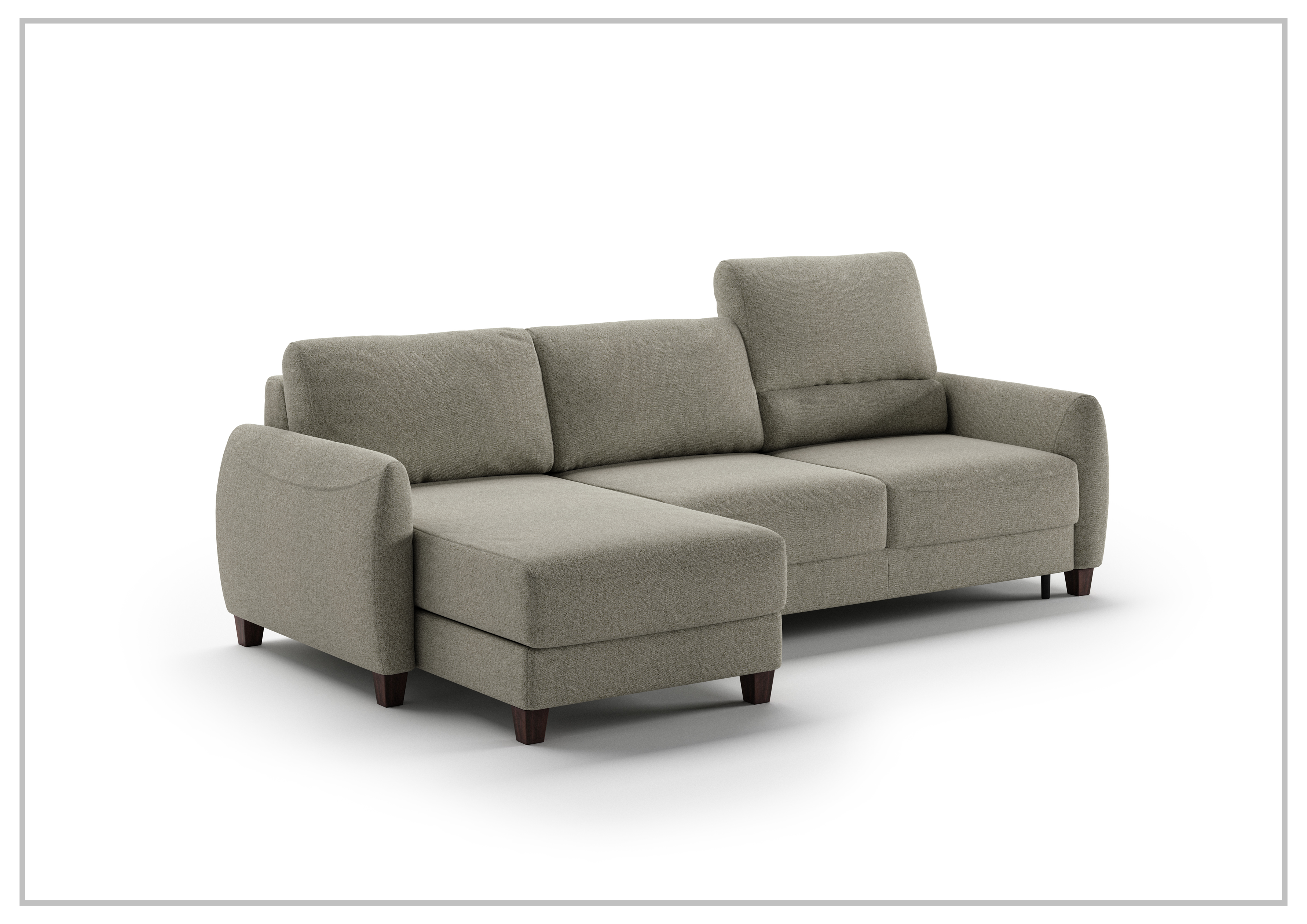Luonto Delta 3-Seater Fabric Full XL Sectional Sofa Sleeper with Reversible Chaise - Modern Living Room Furniture for Small Spaces, Comfortable Sleeper Sofa for Guests, Perfect for Apartments and Cozy Homes