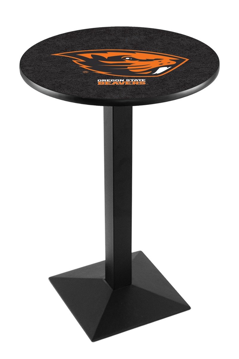 Holland Bar Stool Co. L217 36 Inch Black Wrinkle Pub Table - Oregon State Themed Bar Furniture for Home, Restaurant & Game Room Decor