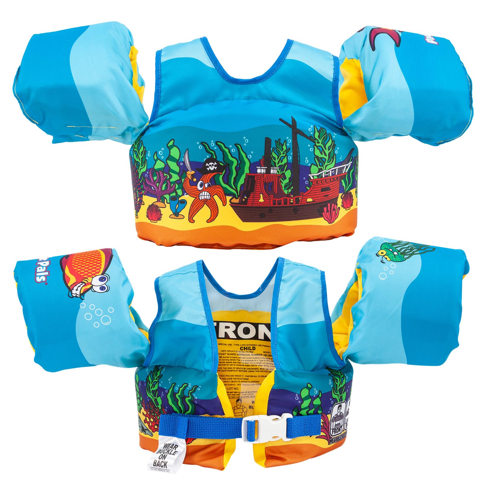 Body Glove Paddle Pals Learn to Swim Life Vest for Kids - US Coast Guard Approved Swim Vest with Adjustable Straps for Pool, Beach & Water Safety Training