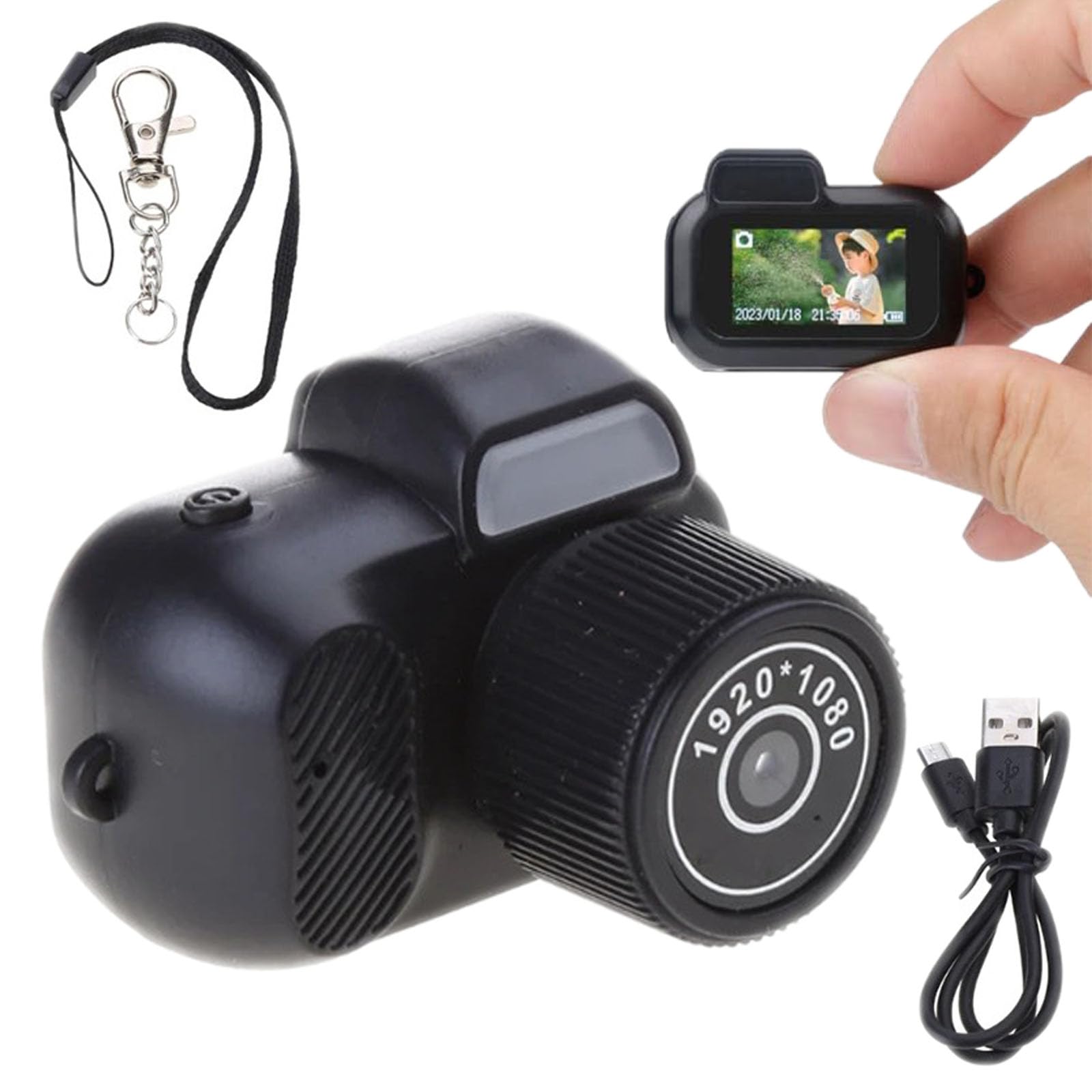 Retro Mini Keychain Camera with 8 Filters - Portable Pixel Camera for Indoor & Outdoor Photography - Perfect for Travel, Parties & Everyday Use (No Memory Card Included)