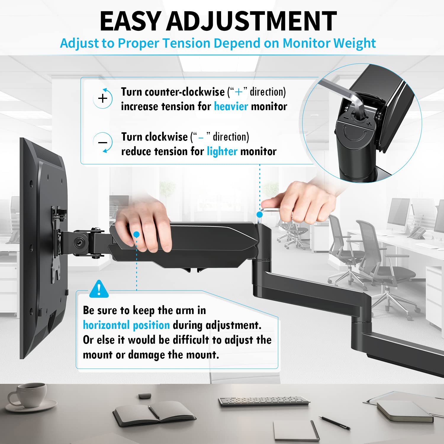 MOUNTUP Triple Monitor Stand Mount - Heavy Duty 3 Monitor Desk Mount for 27 Inch Screens, Gas Spring Monitor Arm Holds 17.6 lbs Each - Perfect for Gaming, Office & Home Workstations