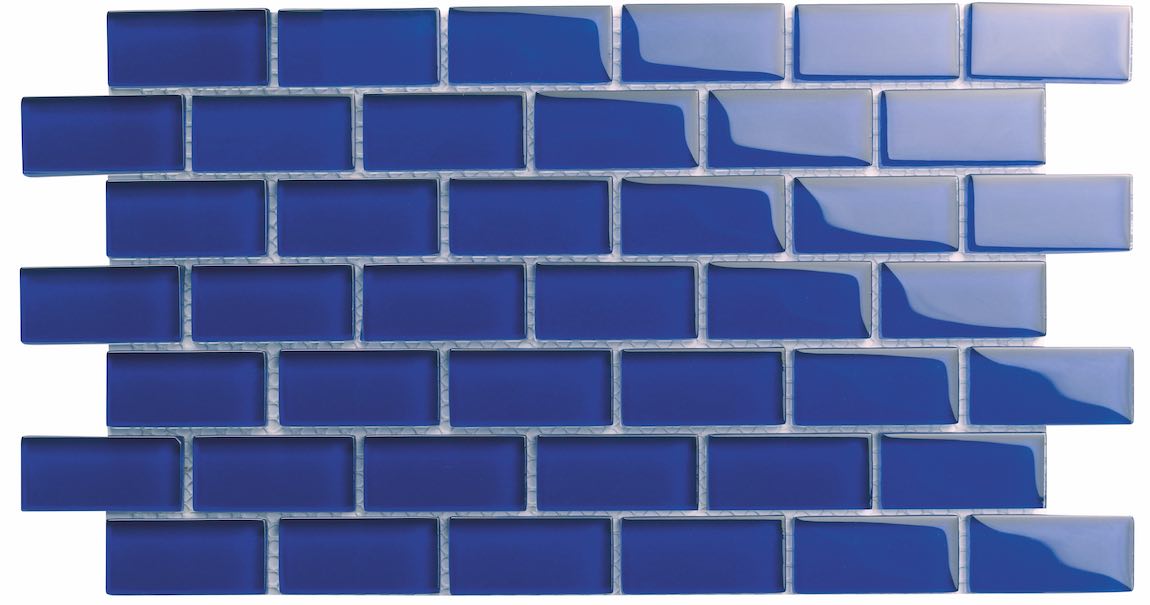 Cobalt Blue Icy Glass Mosaic Tile 1x2 - Perfect for Kitchen Backsplash, Bathroom Wall, and Pool Decor