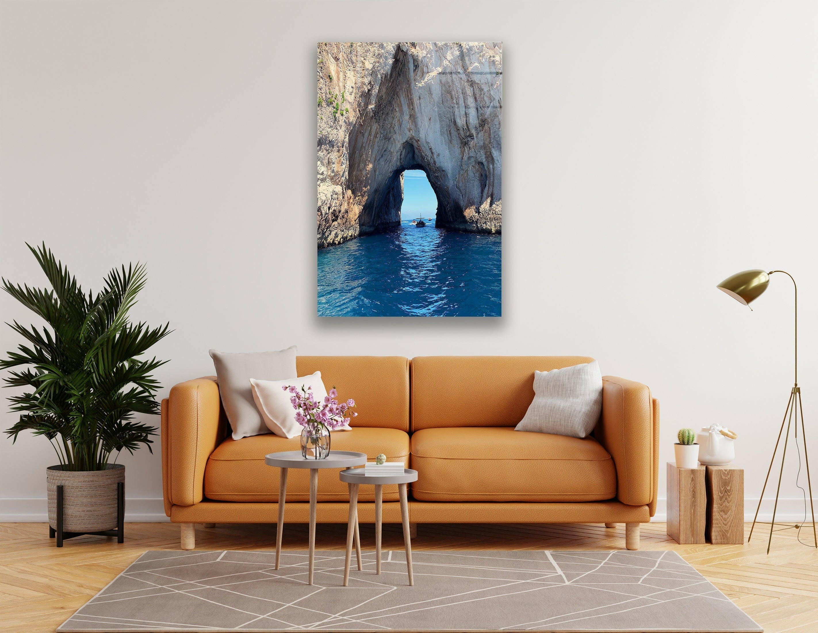 Coastal Rock Archway Landscape Art Print - Stunning Glass Wall Decor for Living Room, Bedroom & Office - Modern Home & Office Décor