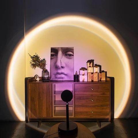 Sunset Projection Lamp - Romantic Sunset Mood Light for Bedroom, Living Room & Party Decor - Creates Stunning Sunset Ambiance for Relaxation, Meditation & Home Decoration