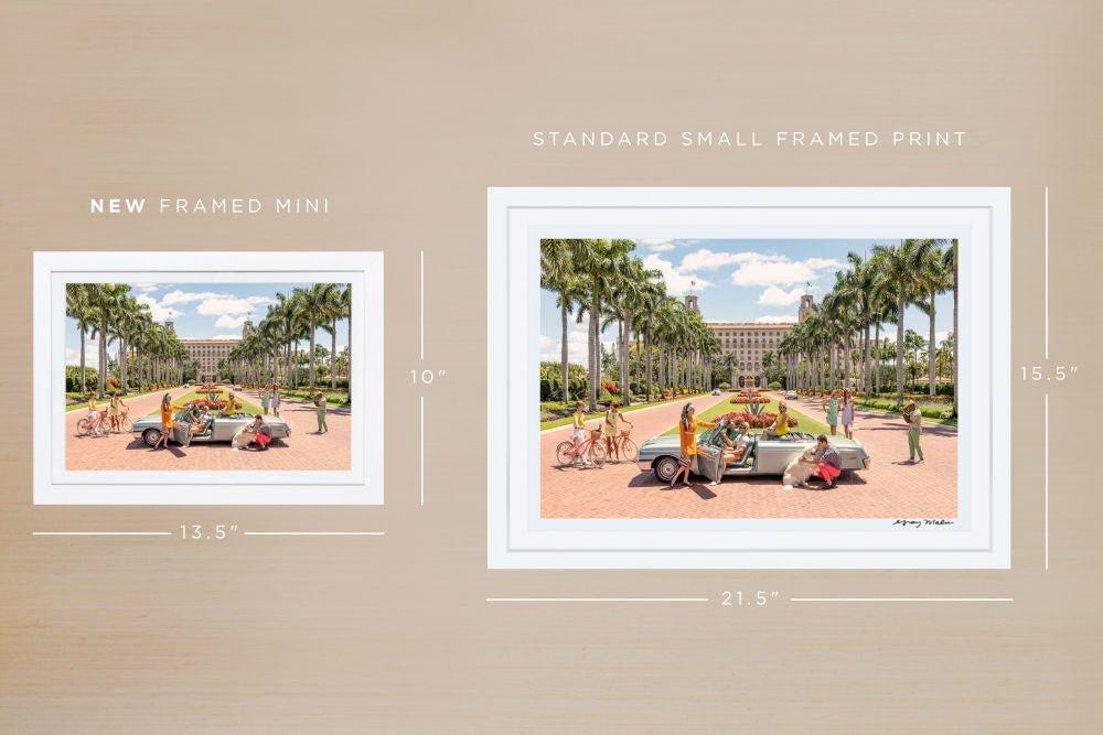 Gray Malin The Breakers Palm Beach Mini Framed Print - Coastal Wall Art Decor for Beach House, Bathroom & Office