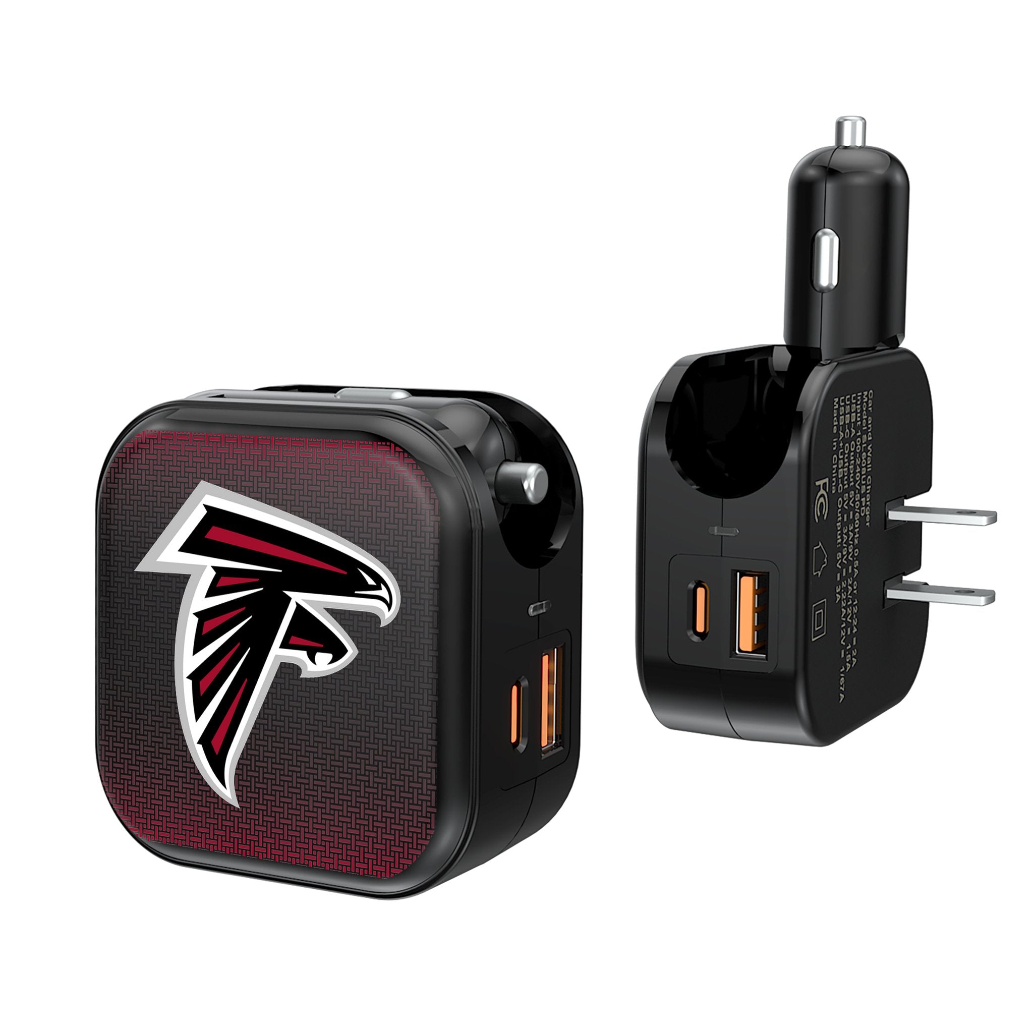 Atlanta Falcons 2-in-1 USB & AC Fast Charger - Dual Port Phone Charger for iPhone & Android - Perfect for Home, Office & Travel