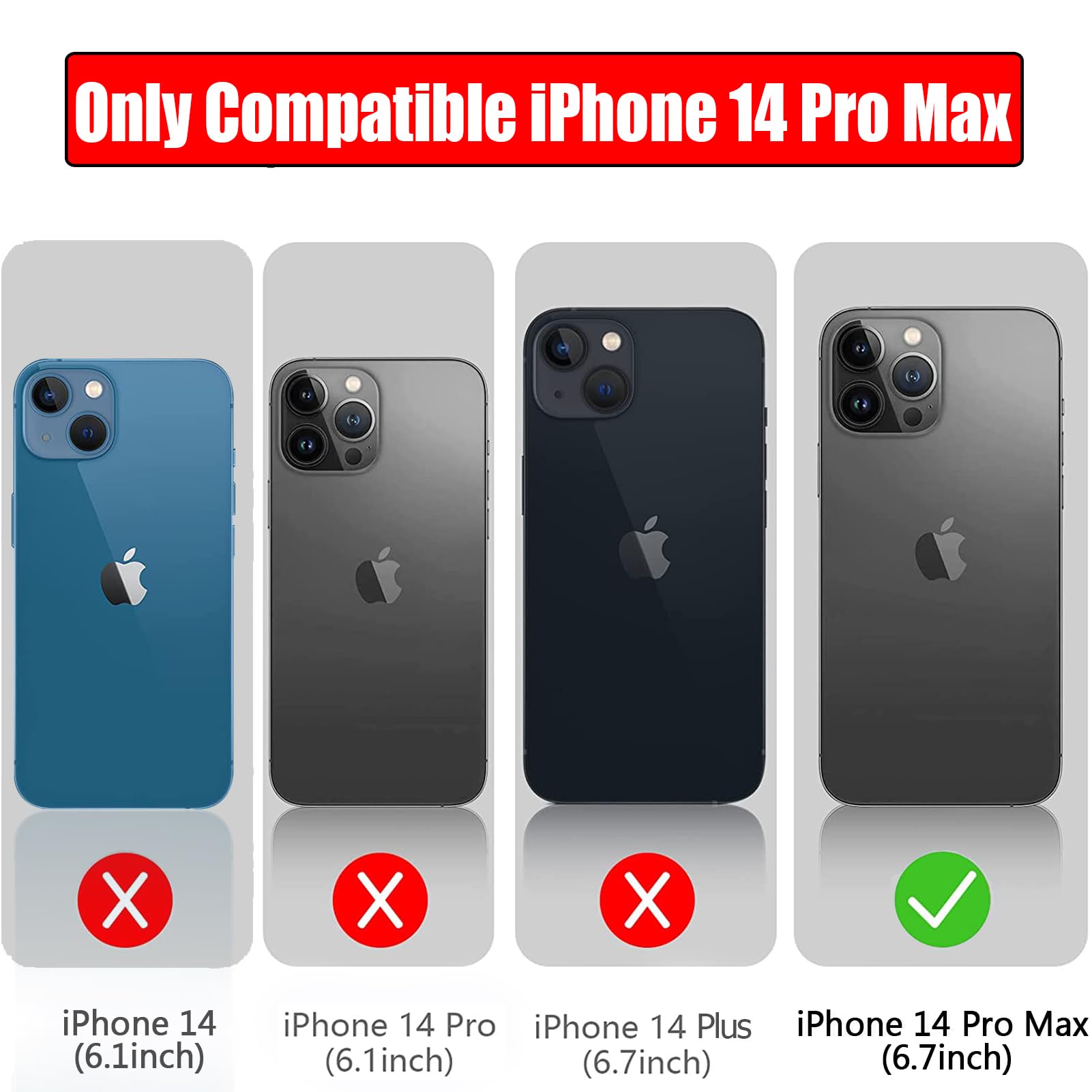 10800mAh iPhone 14 Pro Max Battery Case - Smart Portable Charger with Wireless Charging | Rechargeable Protective Case for iPhone 14 Pro Max (6.7