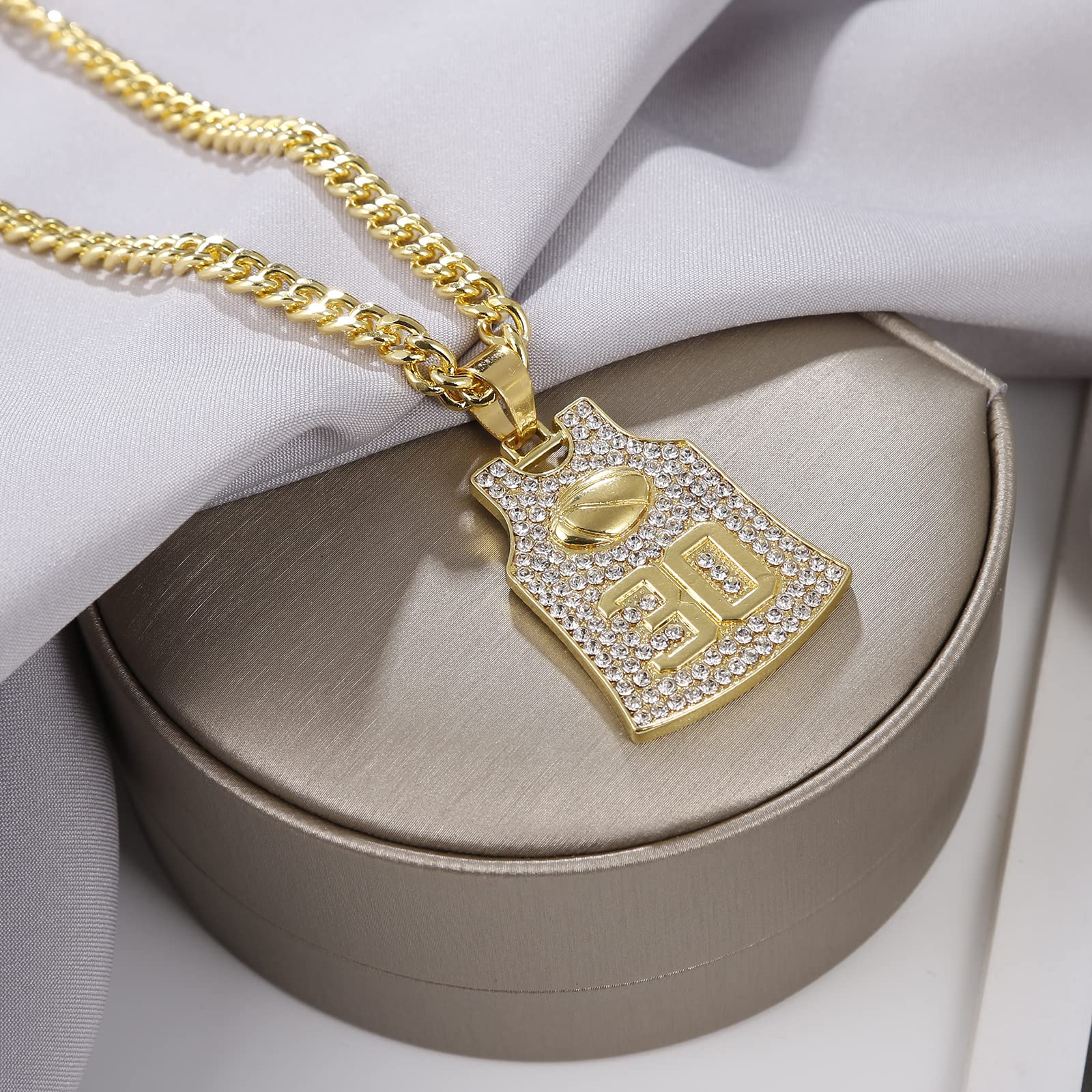 Winssigma 14K Gold Plated Basketball Jersey Necklace - Custom Number Pendant for Basketball Fans - Perfect Gift for Players, Coaches & Sports Lovers - Game Day Jewelry & Memorial Souvenir