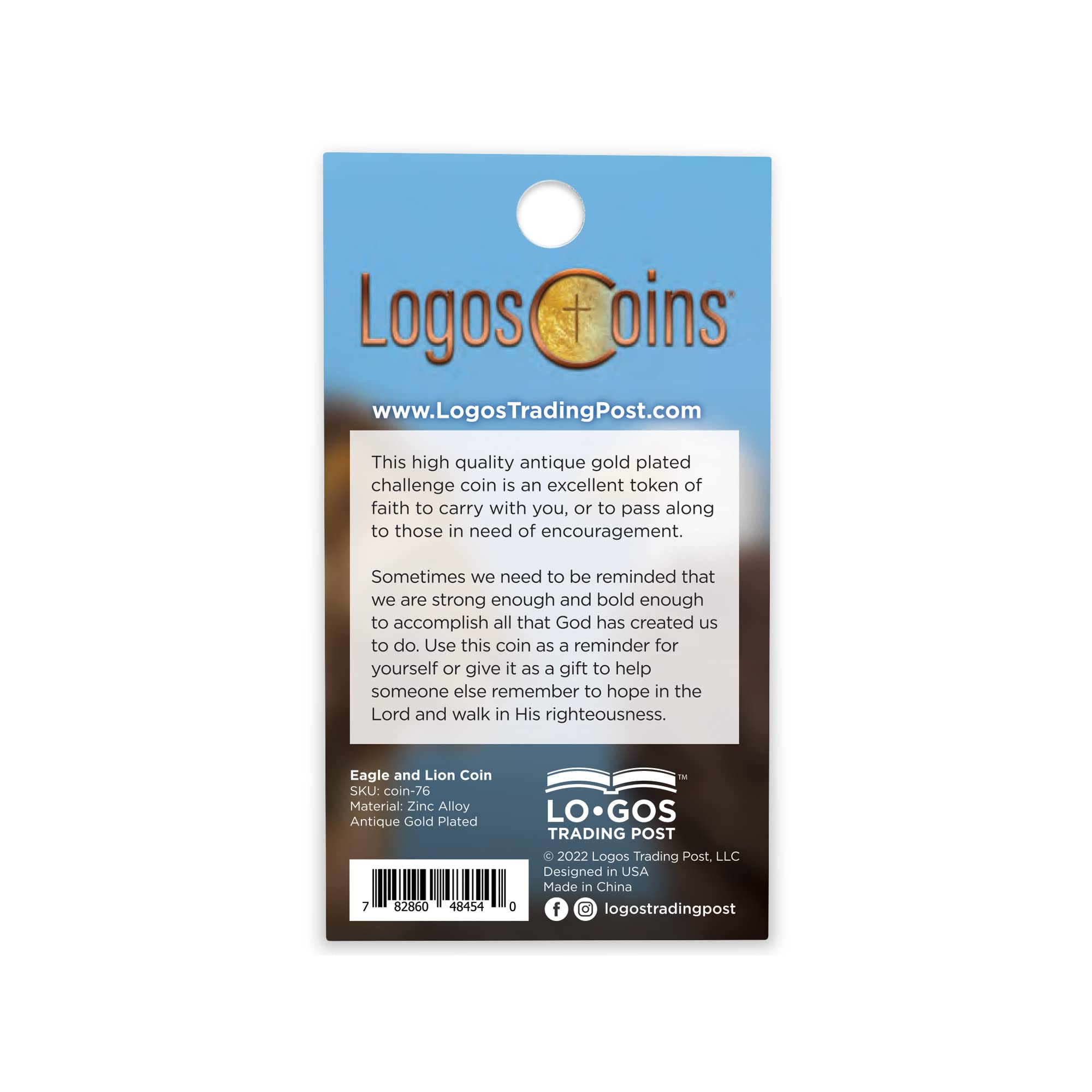 Eagle & Lion Challenge Coin - Bulk Pack of 10 Gold-Plated Christian Gifts for Men - Bible Verse Worry Coin for Prayer & Bible Study - Religious Pocket Tokens for Police, Military & First Responders - Perfect for Daily Devotion, Military Service & Gift Giving