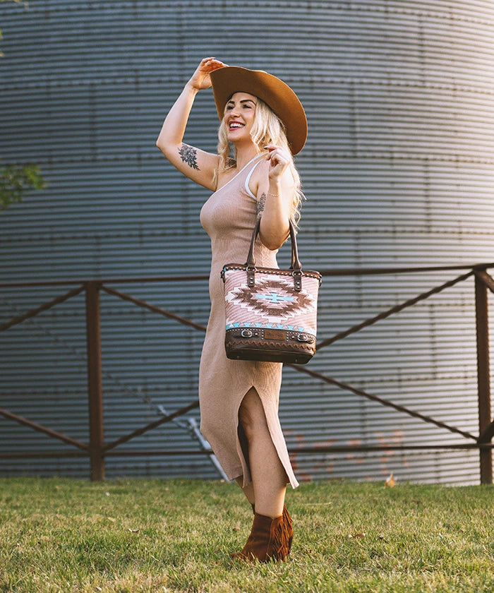 Montana West Aztec Print Concealed Carry Tote Bag Set - Stylish & Functional Handbag for Women, Perfect for Everyday Use, Travel, and Concealed Carry
