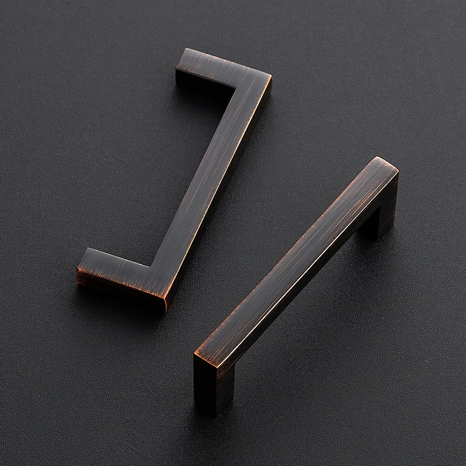 10 Pack Solid 3 Inch Center to Center Slim Square Bar Drawer Handles - Oil-Rubbed Bronze Cabinet Pulls for Kitchen, Bathroom & Furniture (Modern Hardware Upgrade)