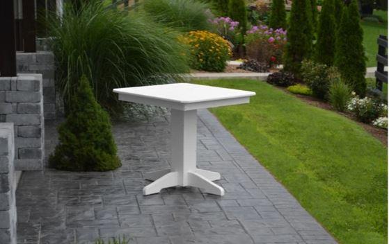 A&L Furniture Square Dining Table with Free 2 Umbrella Holes - Perfect for Outdoor Patio, Garden, and Backyard Dining
