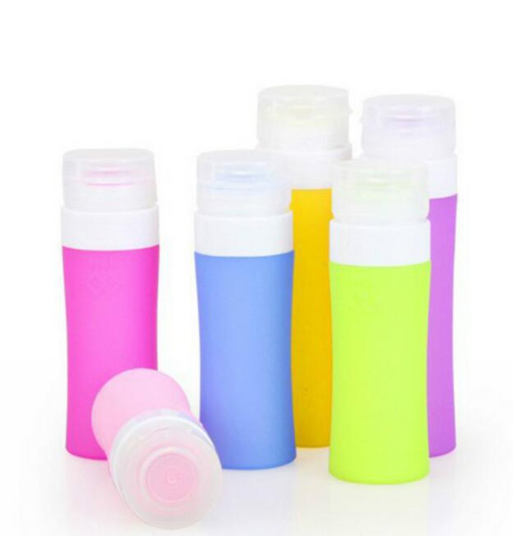3PCS Leakproof Silicone Travel Bottles (80ml) - Empty Refillable Squeeze Tubes with Flip Top Cap for Shampoo, Lotion & Toiletries | TSA Approved for Airplane Carry-on | Perfect for Gym, Vacation & Daily Use