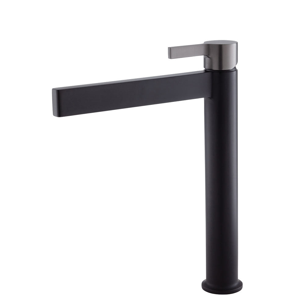 Fienza Sansa Tall Basin Mixer Faucet - Matte Black Finish, Modern Bathroom Sink Faucet for Vanity, Powder Room, and Guest Bath