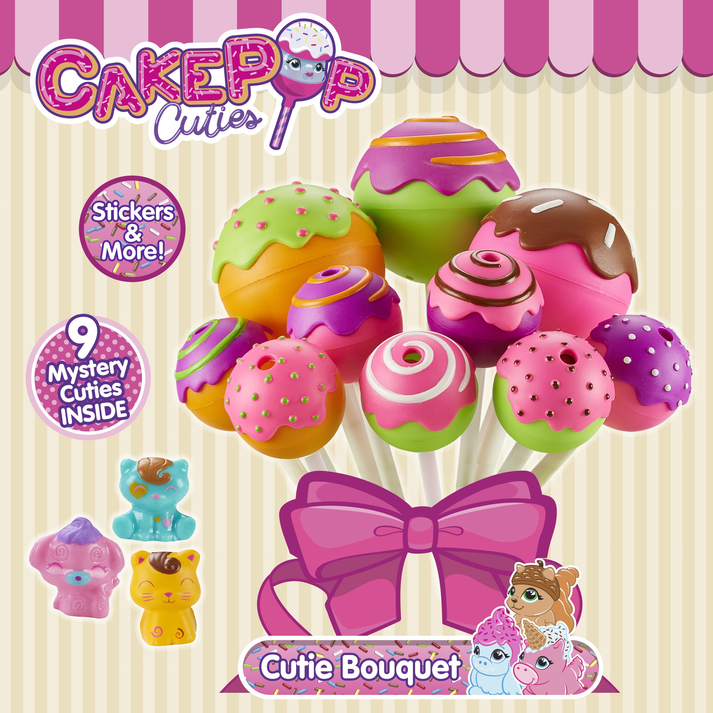 Fun CakePop Cuties Bouquet - 25 Surprise Squishies for Party Favors & Gifts