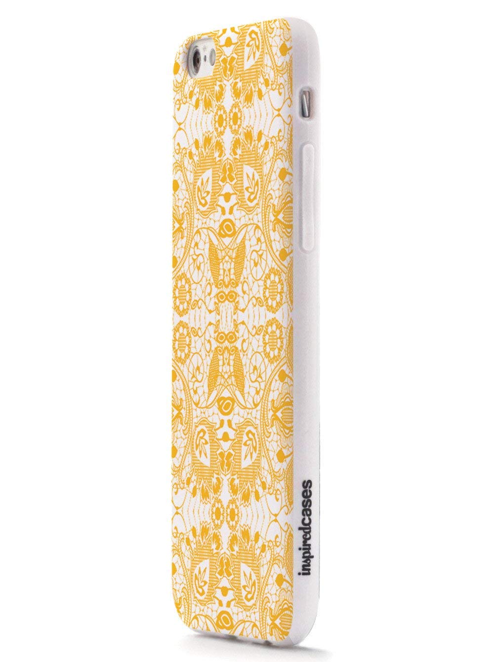 Inspired Cases - Premium 3D Textured Protective Phone Case for Apple iPhone 8 - Lace Pattern Design - Marigold Color | Slim Fit, Shockproof Cover with Enhanced Grip - Perfect for Everyday Use, Travel & Outdoor Activities