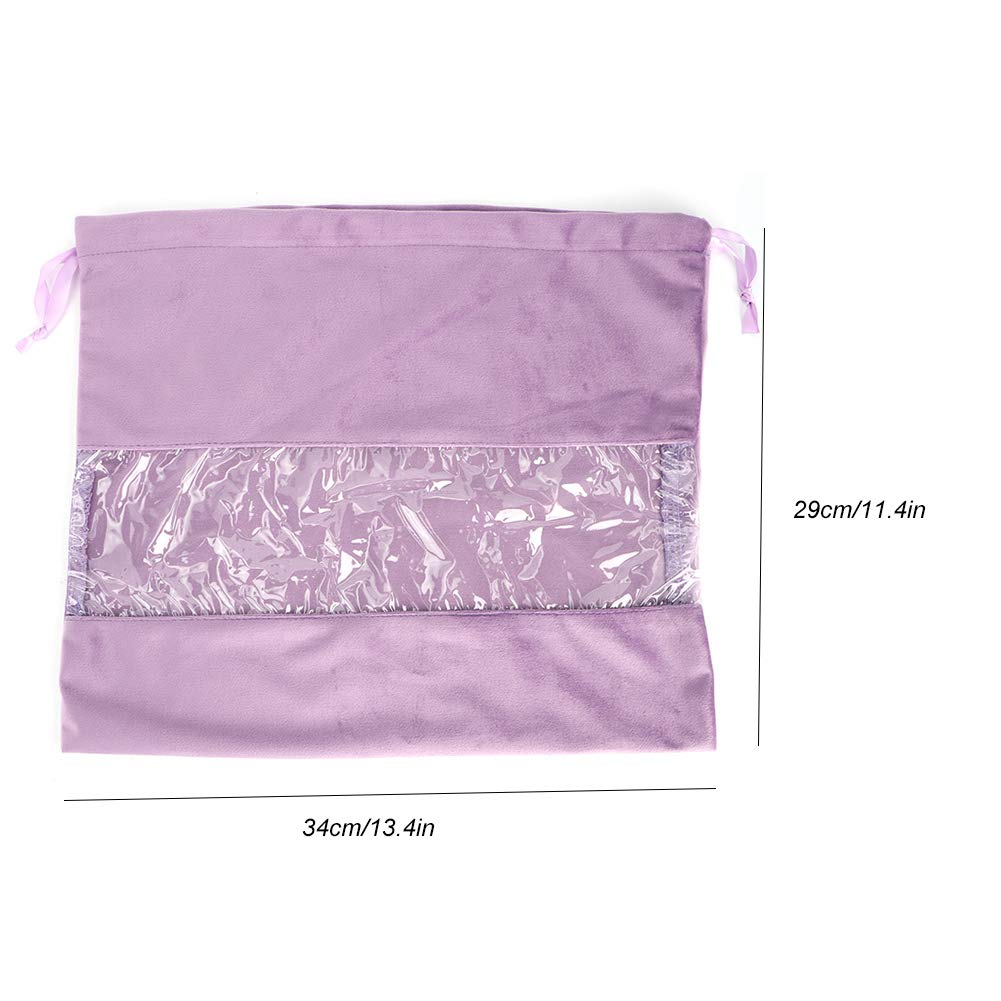 3pcs Velvet Drawstring Cosmetic Bags for Makeup, Shoes & Travel