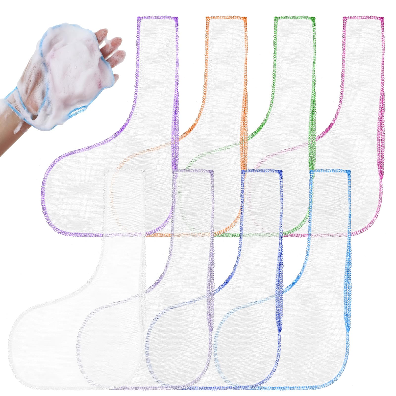 8-Pack Soap Saver Bags - Mesh Pouch for Shower, Body Wash, Conditioner & Shampoo Bars - Keeps Soap Dry & Lasts Longer (8 Colors) - Perfect for Travel, Gym & Eco-Friendly Bathrooms