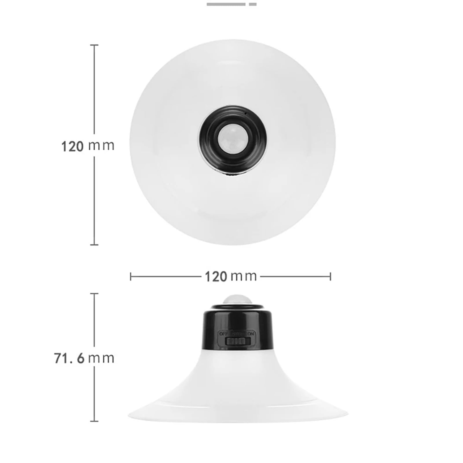 1Pcs Rechargeable LED Night Light with Motion Sensor - Wireless Suction Cup Mini Nightlight for Bedroom, Bathroom, Hallway - Black Color, Energy Efficient & Auto Dimming for Safe Night Navigation