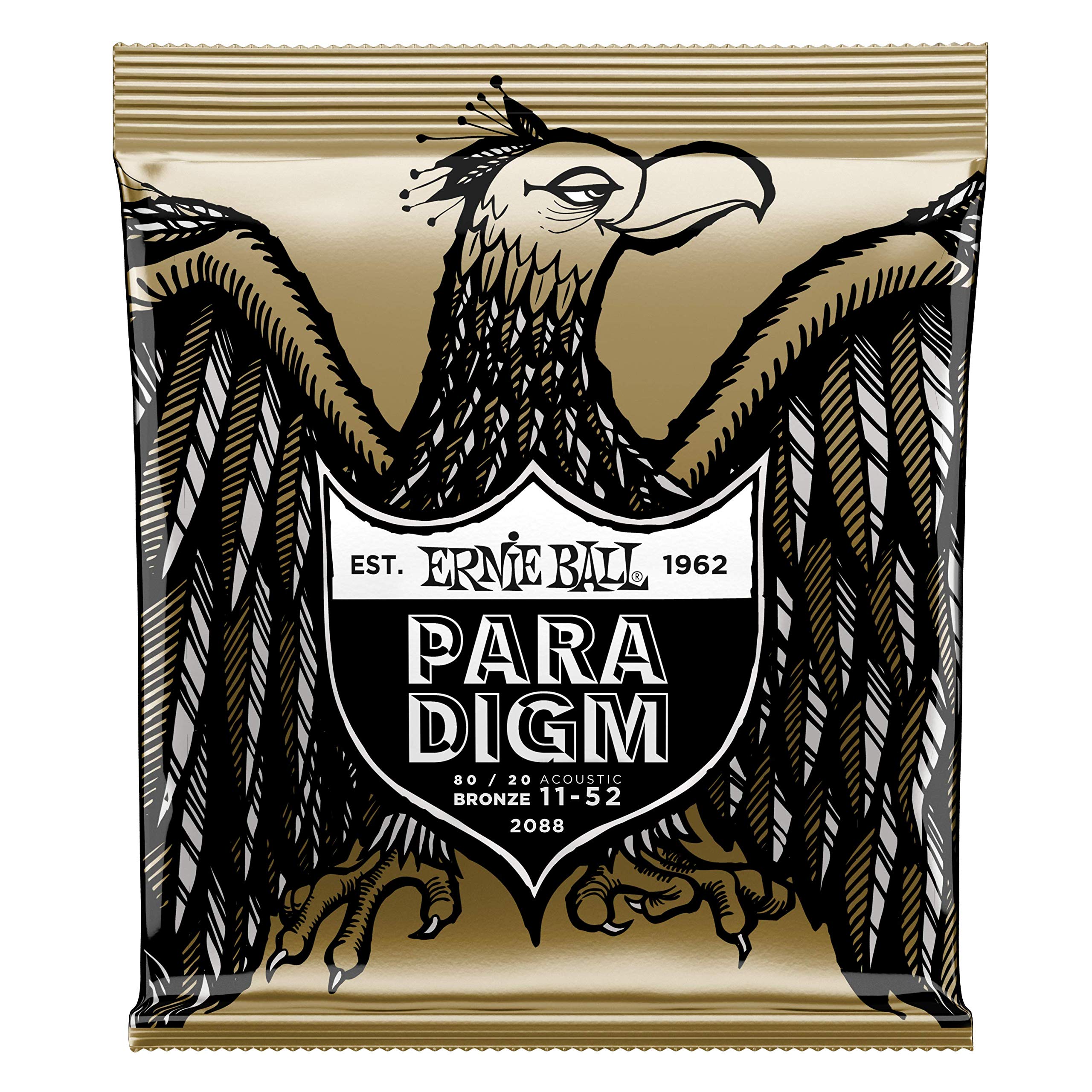 3 Pack Ernie Ball 2088 Paradigm 80/20 Bronze Acoustic Guitar Strings Light 11-52 - Durable & Bright Tone for Folk, Blues & Country Music
