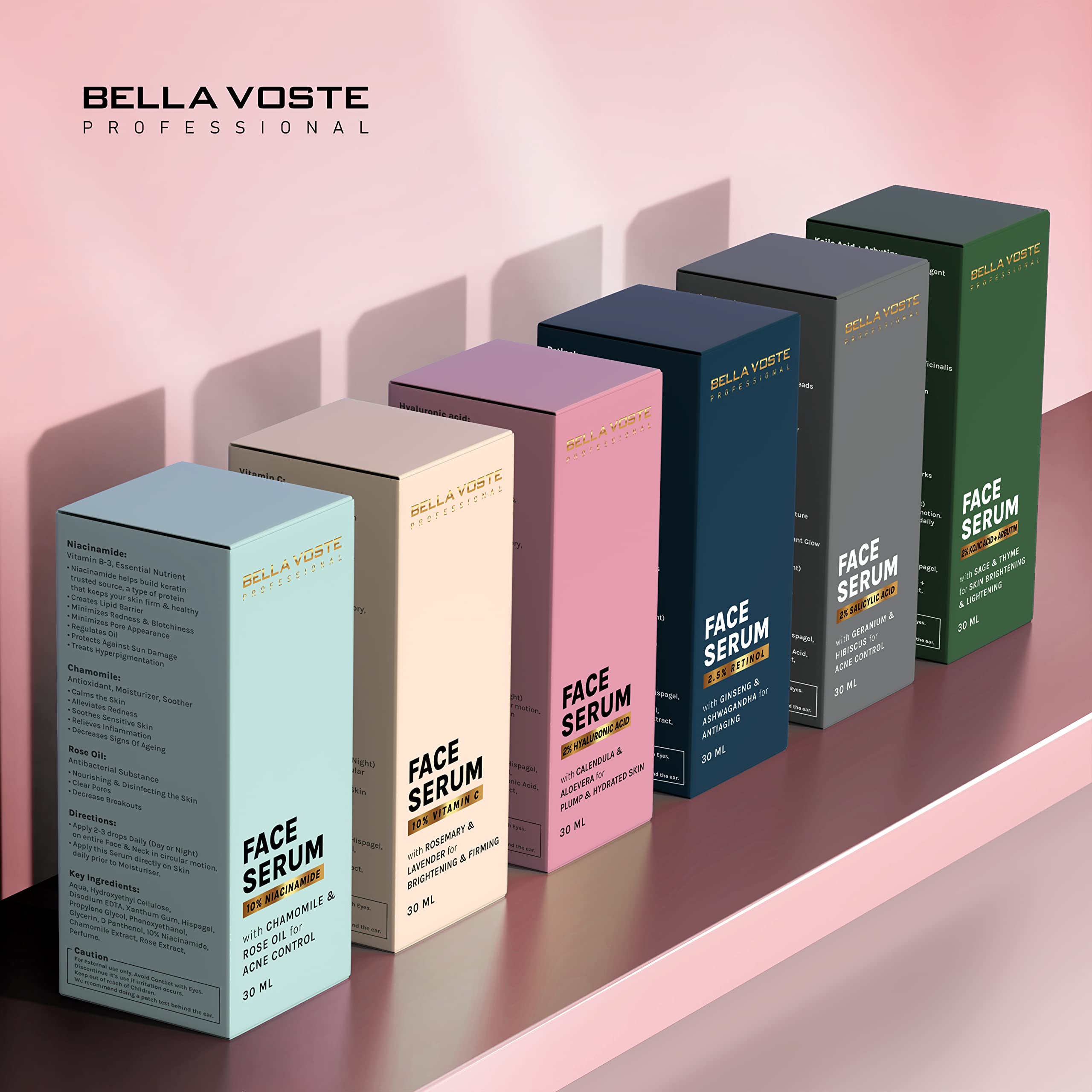 Bella voste Professional 10% Vitamin C Face Serum with Rosemary & Lavender - Brightening & Firming Anti-Aging Treatment for Glowing Skin | Day & Night Use for All Skin Types