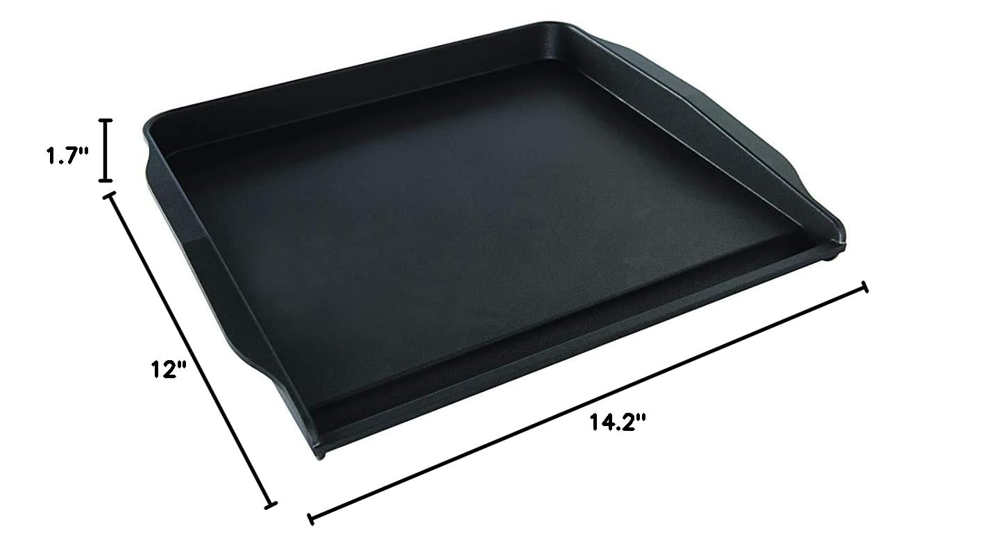 Nordic Ware Stovetop Backsplash Griddle - 12 Inch Black Nonstick Cookware for Pancakes, Eggs & More | Perfect for Small Kitchens & RVs