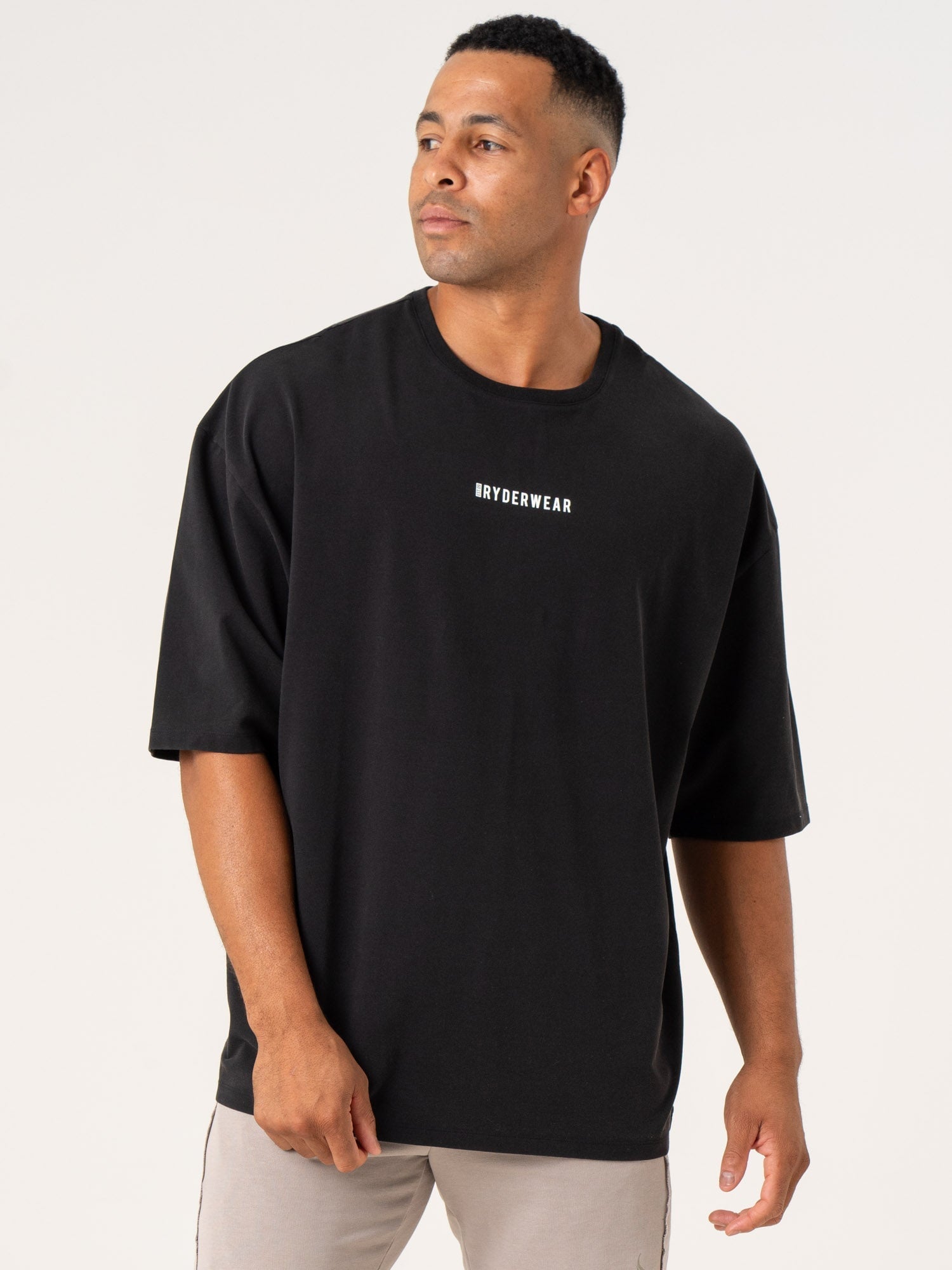 Pursuit Oversized T-Shirt for Men & Women | Black Stonewash Cotton Tee | Casual Streetwear & Loungewear