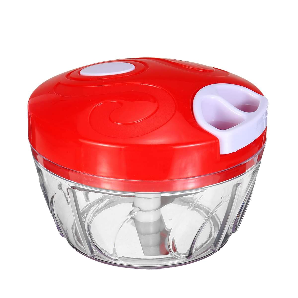 500ml Manual Food Chopper - Vegetable Chopper, Shredder & Meat Grinder - Multifunctional Kitchen Tool for Salsa, Baby Food & Meal Prep (Red) - Perfect for Home Cooking & Camping
