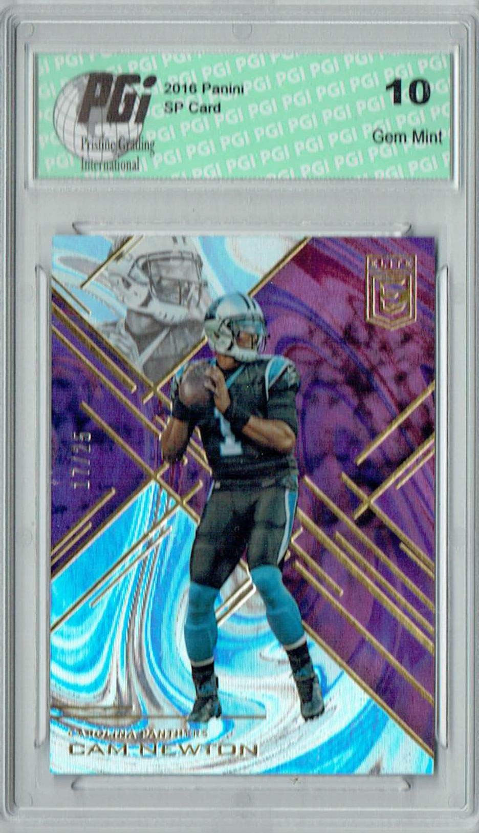 Cam Newton 2016 Elite #23 Super Short Print #17/25 PGI 10 Graded Football Card - Rare Collectible for Sports Memorabilia & Investment