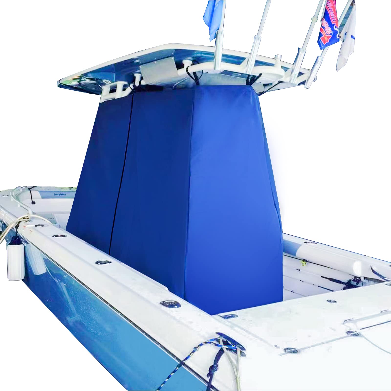 Universal Boat T-Top Center Console Cover - Waterproof Polyester Fabric Protective Cover for Trailering (72