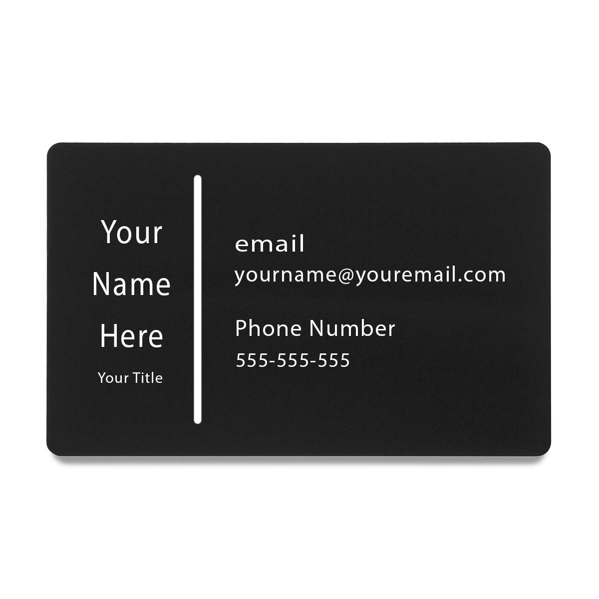 20 Personalized Metal Business Cards - Engraved Professional Aluminum Credit Card Sized - Custom Name, Logo & Contact Info - Thin & Durable - Printed & Shipped from USA (Black) - Perfect for Networking Events, Corporate Gifts & Luxury Branding