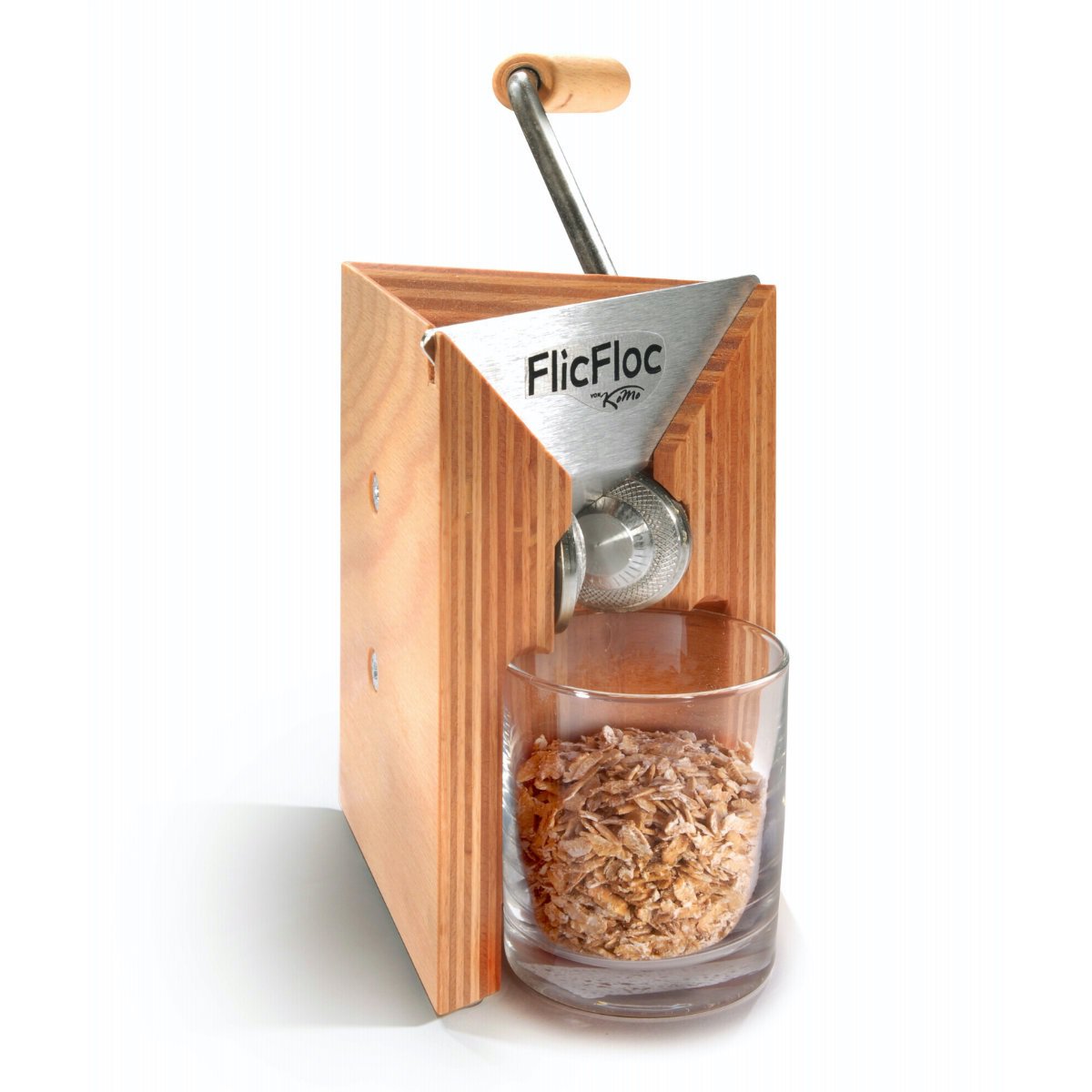 KoMo FlicFloc Manual Flaker - Stainless Steel Oat Roller for Fresh Oatmeal & Cereal - Perfect for Healthy Breakfast & Home Baking